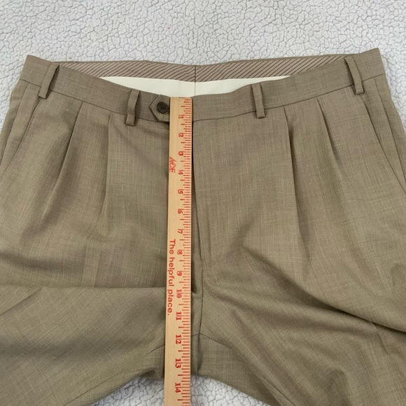 Lauren Ralph Lauren Pleated Dress Pants Men’s 38 x32 Tan Cuffed Career Preppy - Picture 9 of 12